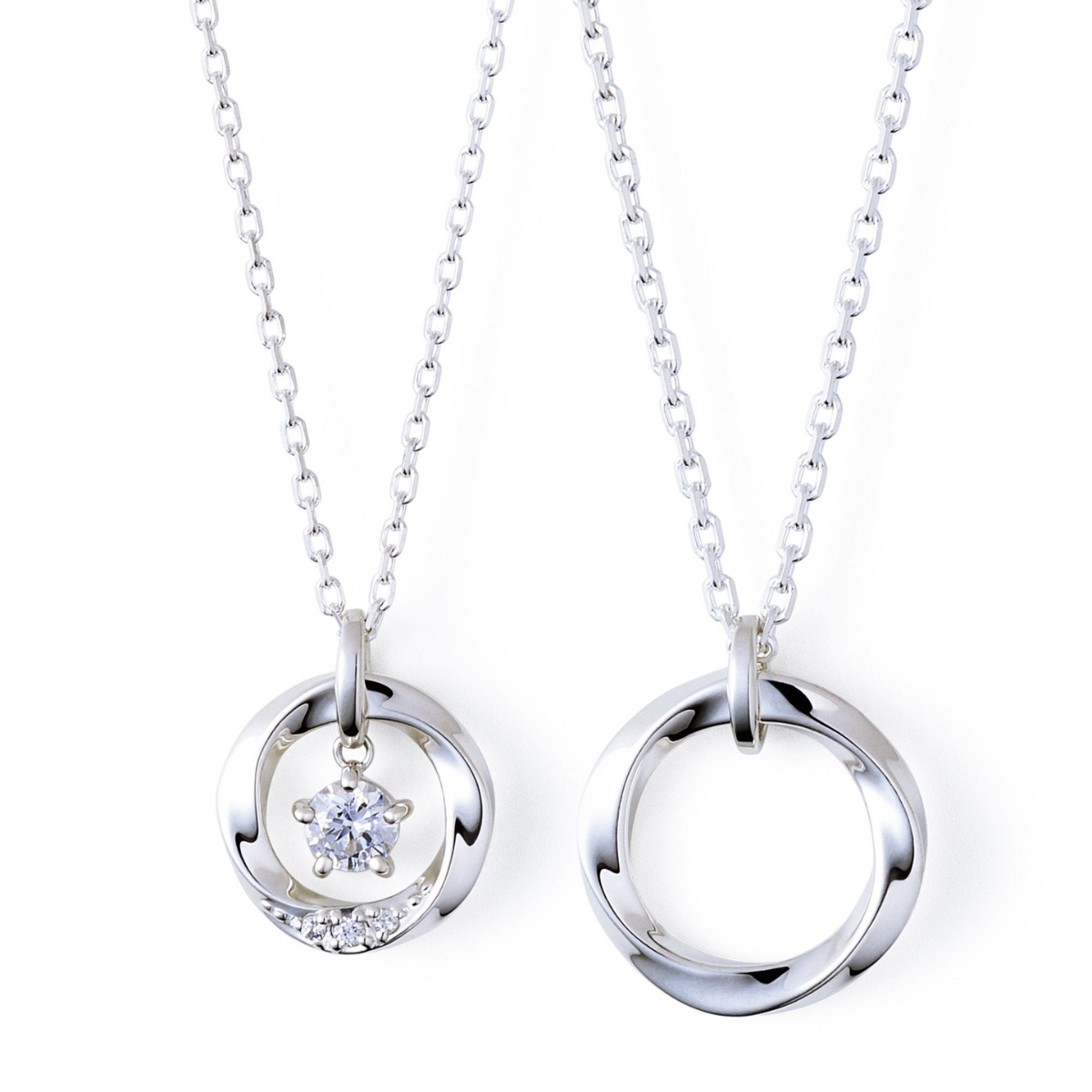 シルバー ペア ネックレス SPD1428CZ-1429
